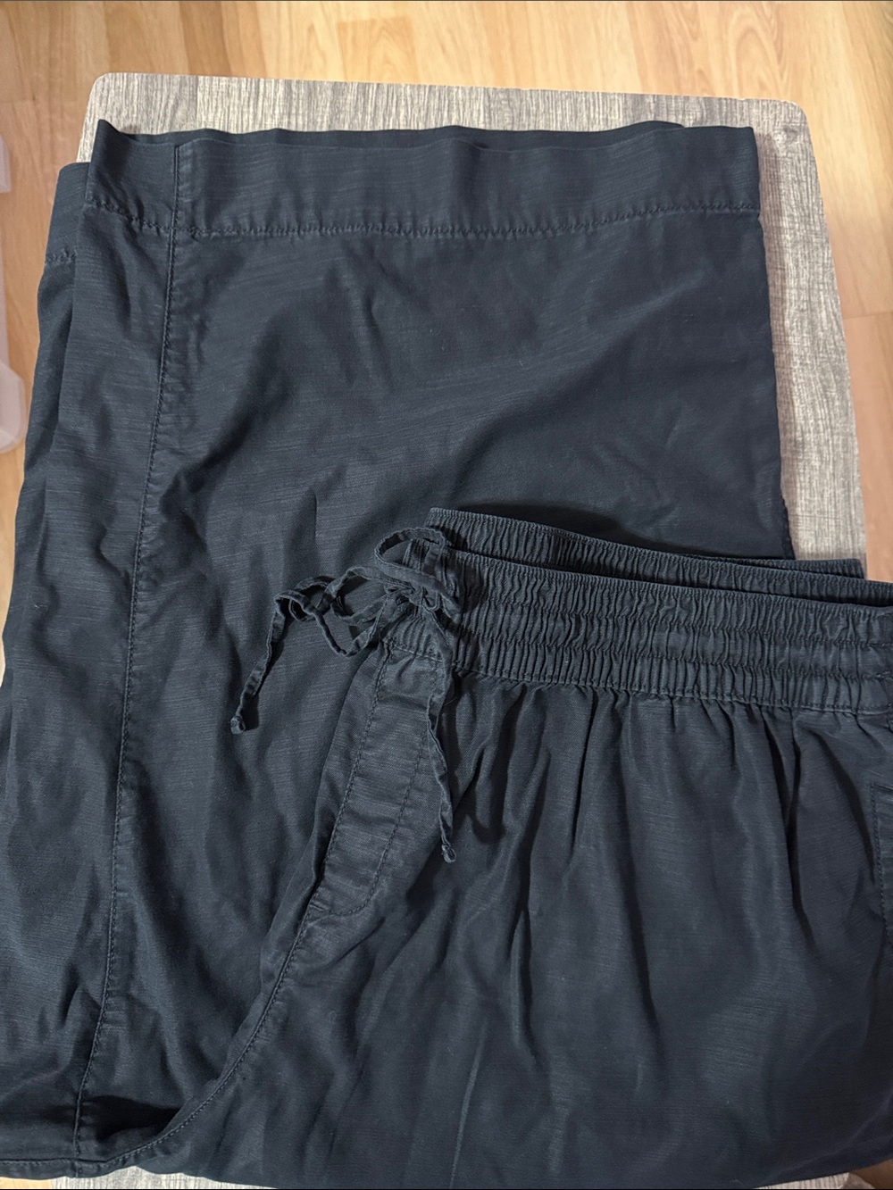 Lane Bryant Black Drawstring Elastic Waist Wide Leg Crops Sz 22/24